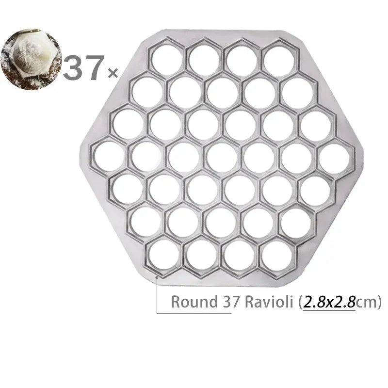 Molde para Dumplings DIY Molde para Raviolis Prensa para Dumplings Molde para Hacer Raviolis Molde de Aleación de Aluminio Sello Cortador de Raviolis con Bandeja y Prensa