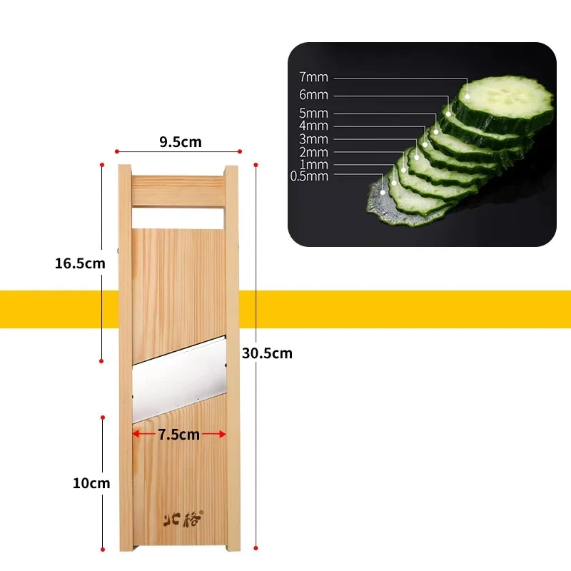 Cortador de Verduras de Madera Cortador de Papas Cortador de Verduras Ajustable para Tomate y Cebolla Picadora de Col Picador de Frutas