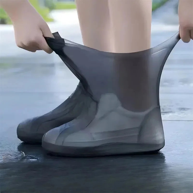 1 Par de Botas de Lluvia de Goma, Sobres de Zapatos para Uso al Aire Libre, Cubrezapatos Impermeables de Silicona, Cubrezapatos para Días Lluviosos, Reutilizables Antideslizantes