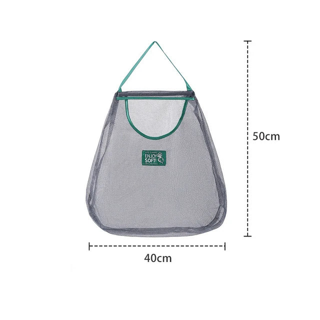 1PC Bolsa de Almacenamiento Colgante de Malla Portátil Multiusos Transpirable para Cocina, Frutas y Verduras