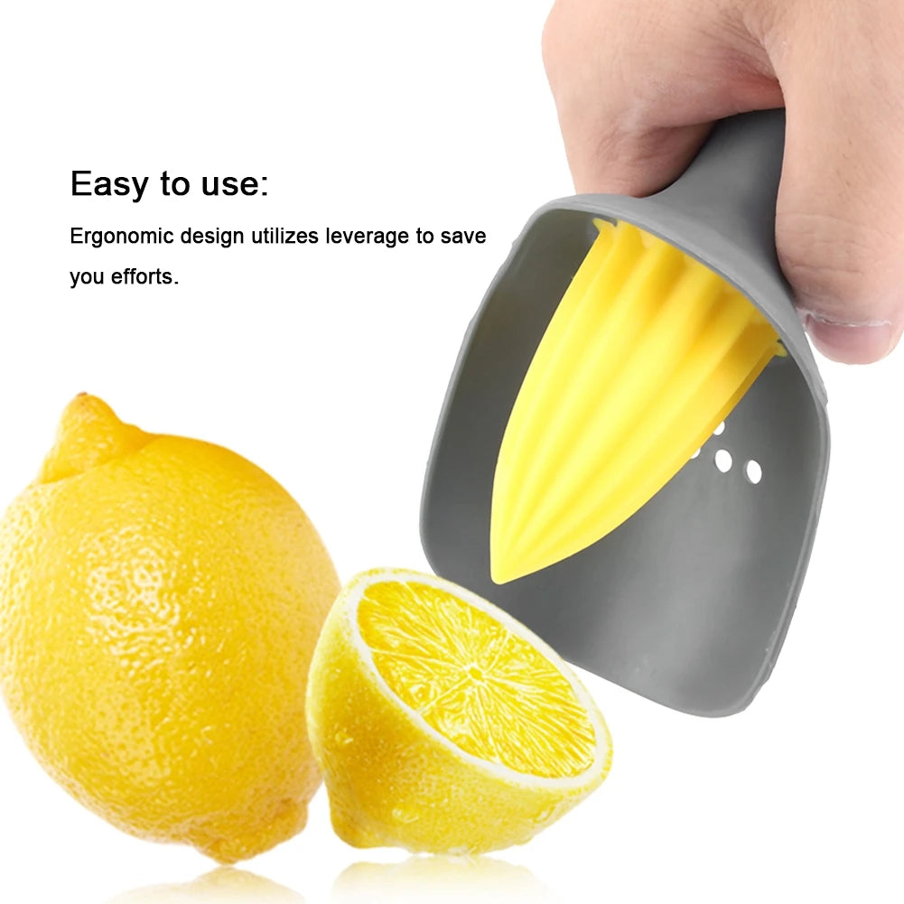 Exprimidor Manual Ergonómico Mini para Limón y Naranja (Negro)