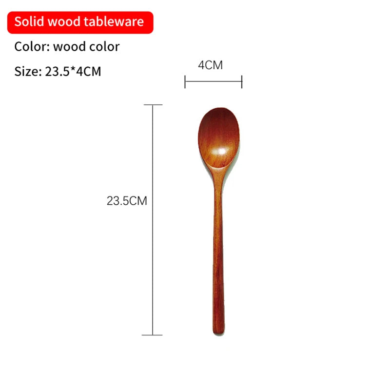 Cuchara de Madera de 1 Pieza Cuchara de Cocina de Bambú Estilo Coreano 9 Pulgadas Utensilios de Mesa de Madera Natural para Sopa Cuchara para Cocinar Miel Café Cuchara para Mezclar
