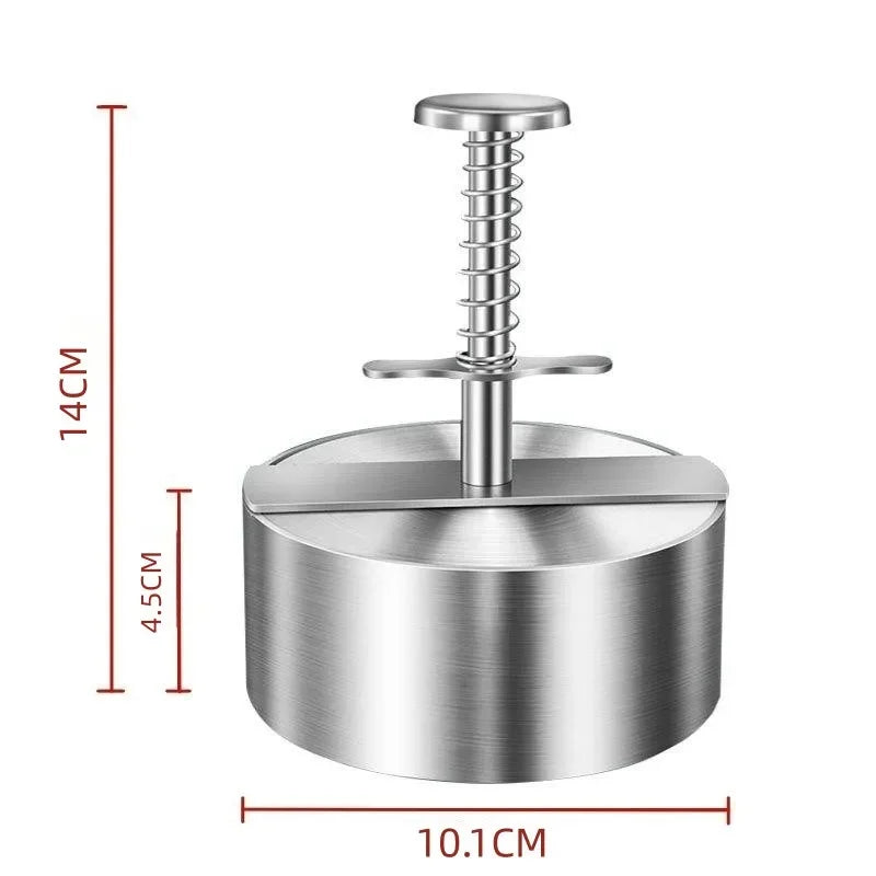 Prensa para Hamburguesas, Acero Inoxidable 304, Antiadherente, Molde Redondo Manual para Bolas de Arroz, Grosor Ajustable, Herramientas de Cocina para Carne de Res y BBQ