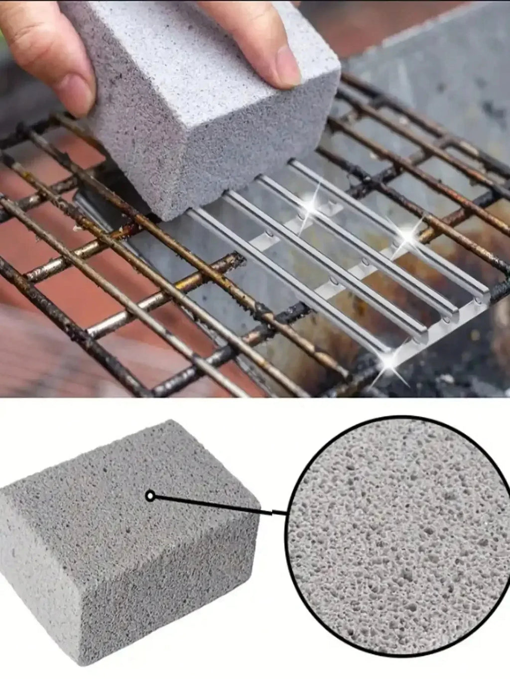 Ladrillo de limpieza para parrilla, removedor de grasa y óxido de alta resistencia para rejillas de metal, piedra porosa, herramienta de limpieza de cocina, entusiasta de la parrilla