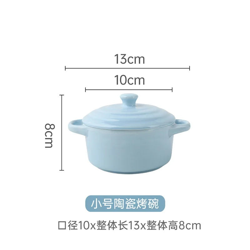 1 pieza de cuenco pequeño de cerámica con doble asa - Seguro para horno para flan de huevo al vapor, sopa casera, pudín, horneado y guisos