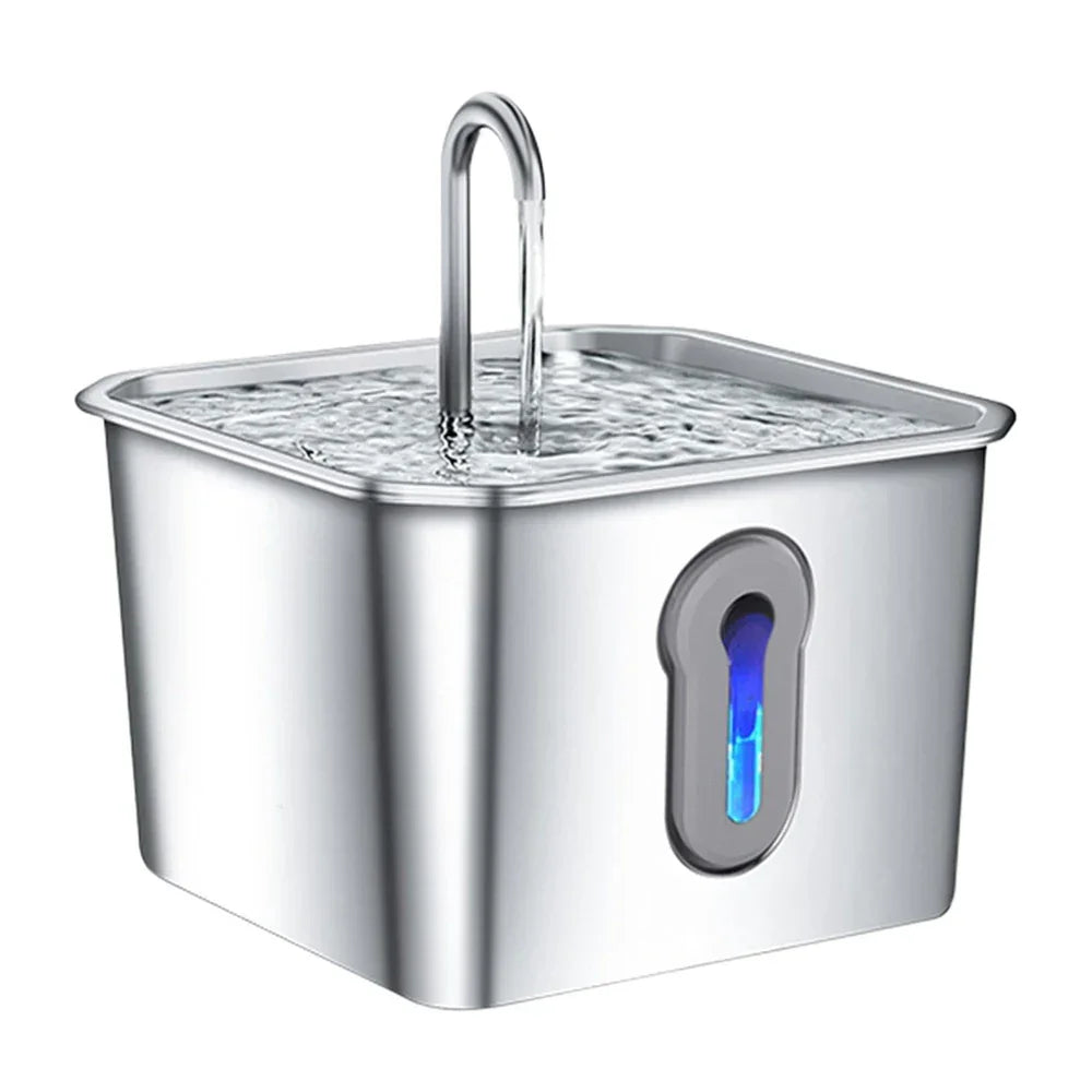 Fuente de Agua Acero Inoxidable para Gatos
