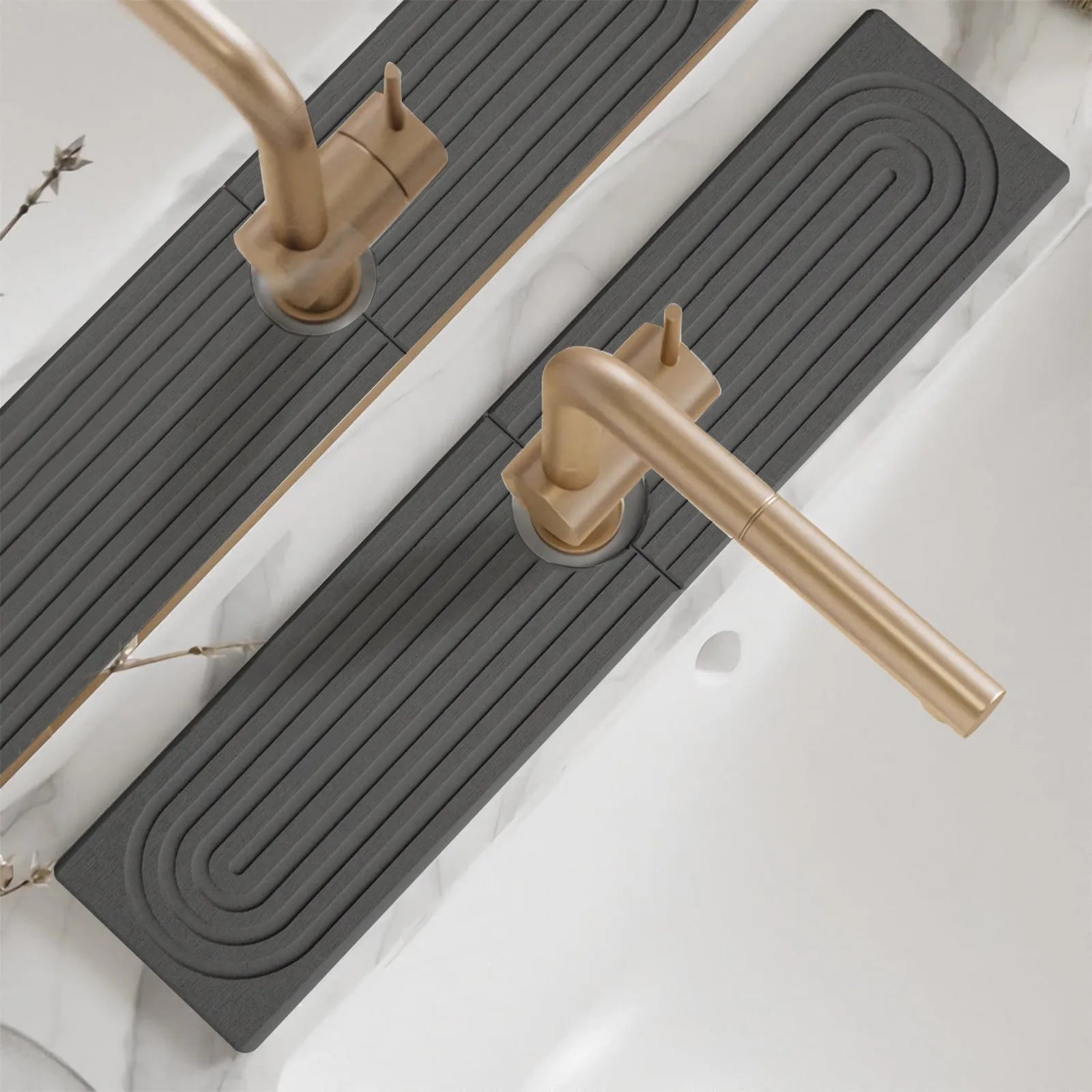 Almohadilla de grifo de 40*10 cm, barro de diatomeas, absorción de agua, secado rápido, almohadilla dura, Tapete de secado para encimera de cocina, súper absorbente, almohadillas largas