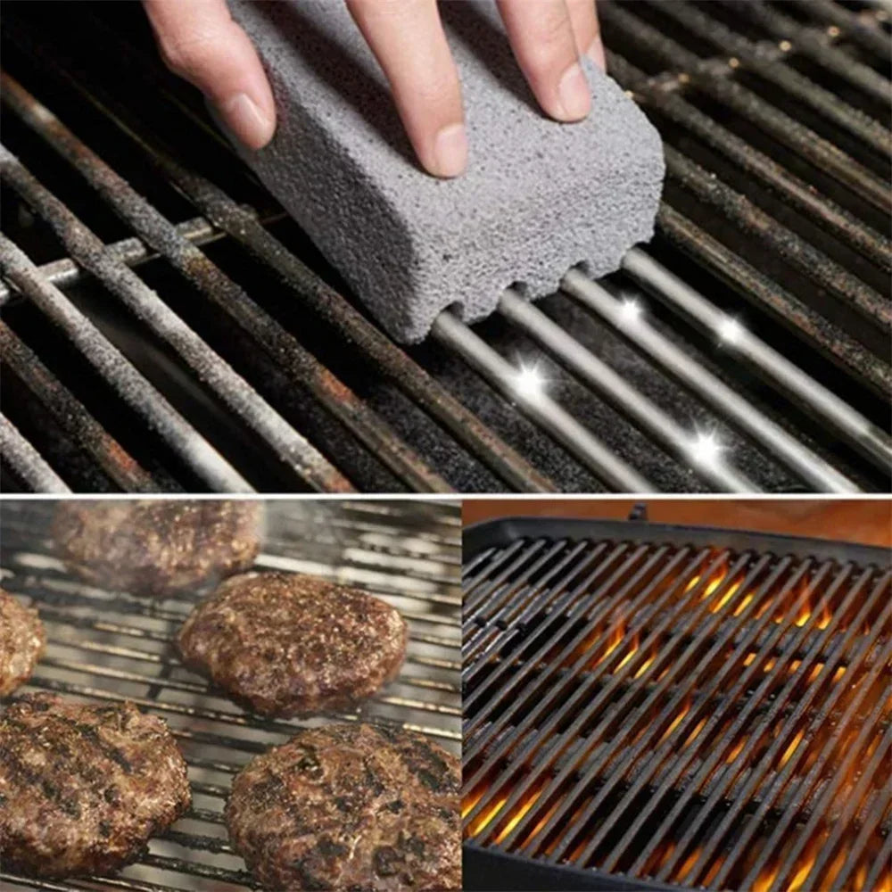 Ladrillo de limpieza para parrilla, removedor de grasa y óxido de alta resistencia para rejillas de metal, piedra porosa, herramienta de limpieza de cocina, entusiasta de la parrilla