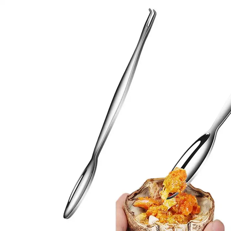 Set de tenedores pequeños de cangrejo de acero inoxidable, herramienta para comer cangrejo, utensilios para mariscos, tenedores para mariscos, cuchara para sacar carne de patas de cangrejo, gadgets de cocina