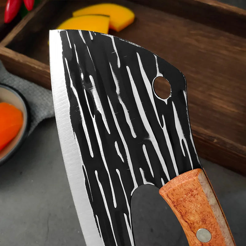 Cuchillo multiusos, cuchillo de carnicero, para picar verduras, pollo y pescado, filetear, cuchillos de cocina con mango de madera, cuchillo deshuesador, herramientas de chef