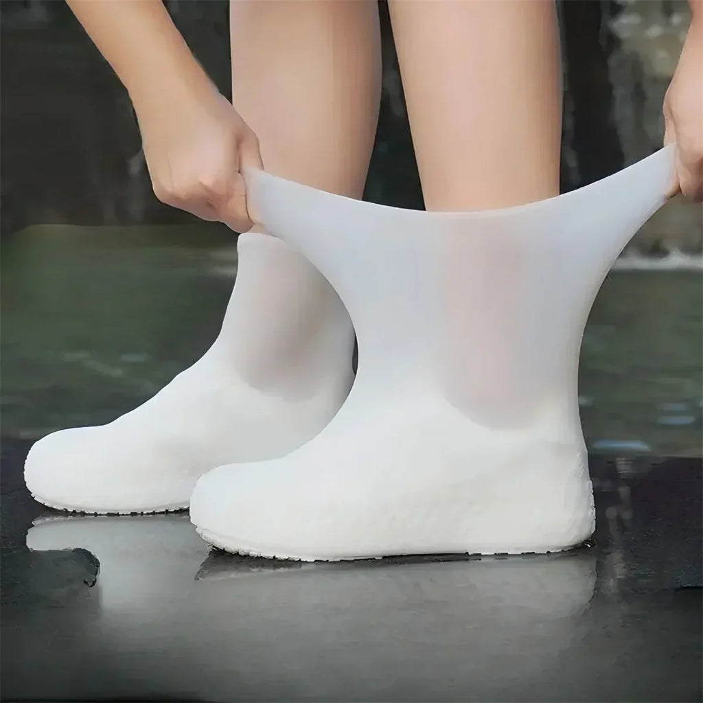 1 Par de Botas de Lluvia de Goma, Sobres de Zapatos para Uso al Aire Libre, Cubrezapatos Impermeables de Silicona, Cubrezapatos para Días Lluviosos, Reutilizables Antideslizantes