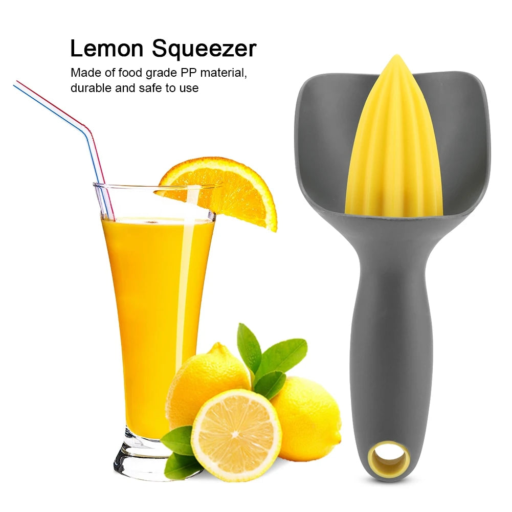 Exprimidor Manual Ergonómico Mini para Limón y Naranja (Negro)