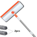 Limpiador de Ventanas con Mango Largo (51 pulg.), Herramienta de Limpieza de Vidrios con Escobilla de Silicona y Cepillo de Microfibra, Kit de Limpieza de Ventanas