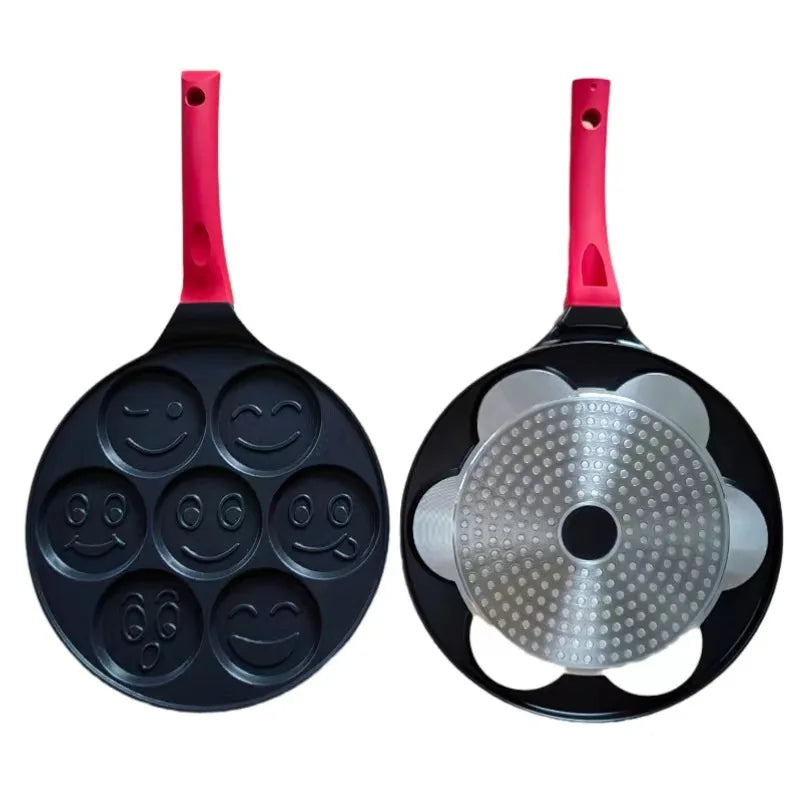 Sartén para Desayuno de Siete Huecos Antiadherente Sartén con Fondo Plano Sartén Porosa para Tortillas Molde para Tortilla de Bebé