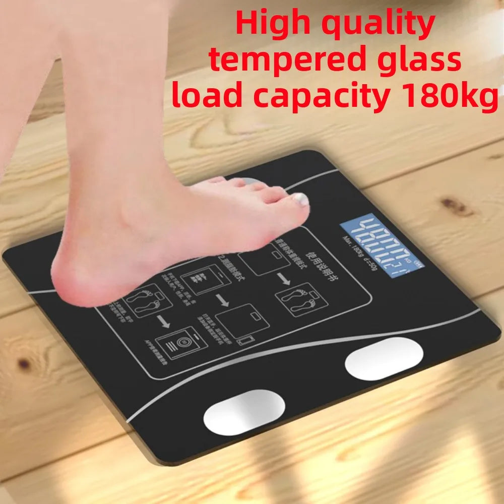 Báscula Inteligente Recargable para Electrónica, Peso Corporal y Grasa, Una Báscula Imprescindible para el Baño, Regalo en Casa para Ejercicios de Pérdida de Peso