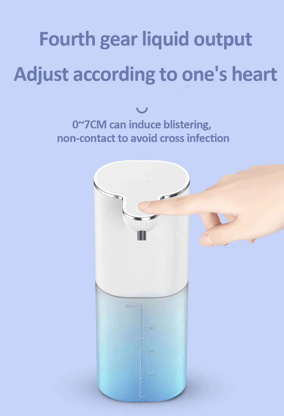 Dispensadores de Jabón Automáticos 400ml 4 Marchas Ajustables Máquina Inteligente de Lavado de Manos para Baño USB Recargable Desinfectante de Manos Sin Contacto