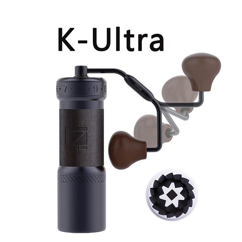 Molino de café 1zpresso Kultra Molino de café portátil manual Burr ajustable de acero inoxidable 304 Burr especial de 7 núcleos