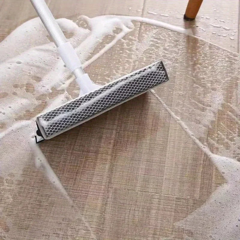 1 pieza Limpiador de Ventanas con Escurridor 2 en 1 Palo Retráctil Cepillo para Limpiar Ventanas Herramienta de Limpieza de Vidrio para Coche y Puerta de Ducha