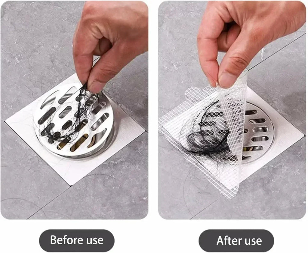 Filtro de Drenaje Antibloqueo Recolector de Cabello Desechable con Malla para Ducha/Fregadero, Adhesivo Cubierta de Drenaje de Piso, Colador para Baño y Cocina