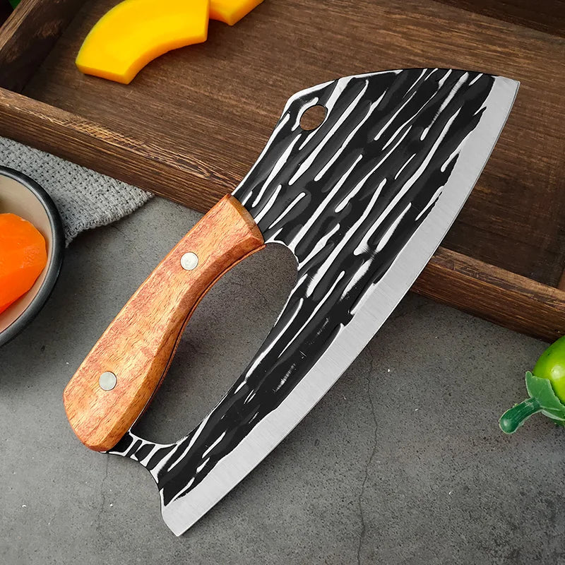 Cuchillo multiusos, cuchillo de carnicero, para picar verduras, pollo y pescado, filetear, cuchillos de cocina con mango de madera, cuchillo deshuesador, herramientas de chef
