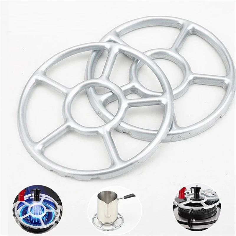 Anillo de Hervor Seguro Reductor de Estufa Portátil Estufa de Gas Duradera Soporte de Camping Estante para Cafetera Accesorios Prácticos de Acero