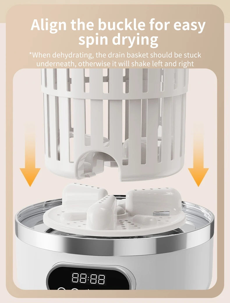 Mini lavadora portátil automática herramienta de limpieza de ropa para dormitorios, viajes, campamentos, hoteles y apartamentos
