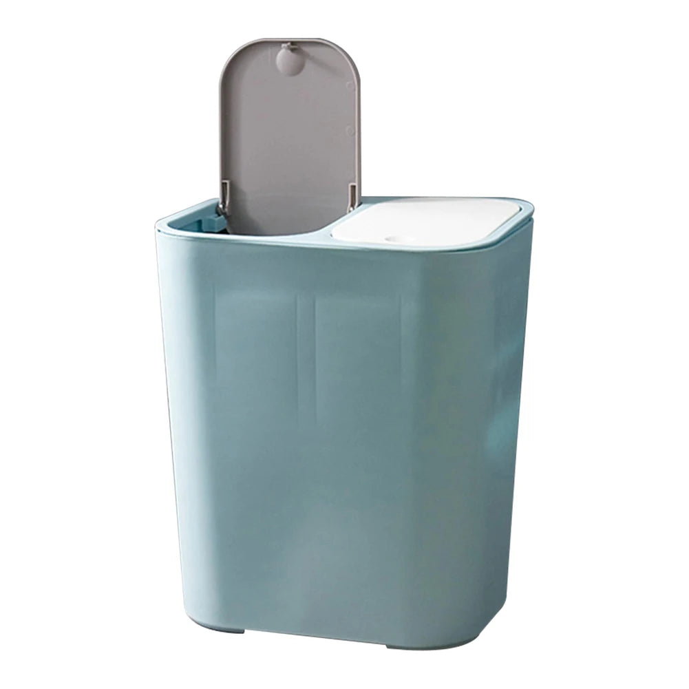 Cubo de basura de cocina de 15L Doble reciclaje 2 secciones Decoración del hogar Sala de estar Dormitorio Baño