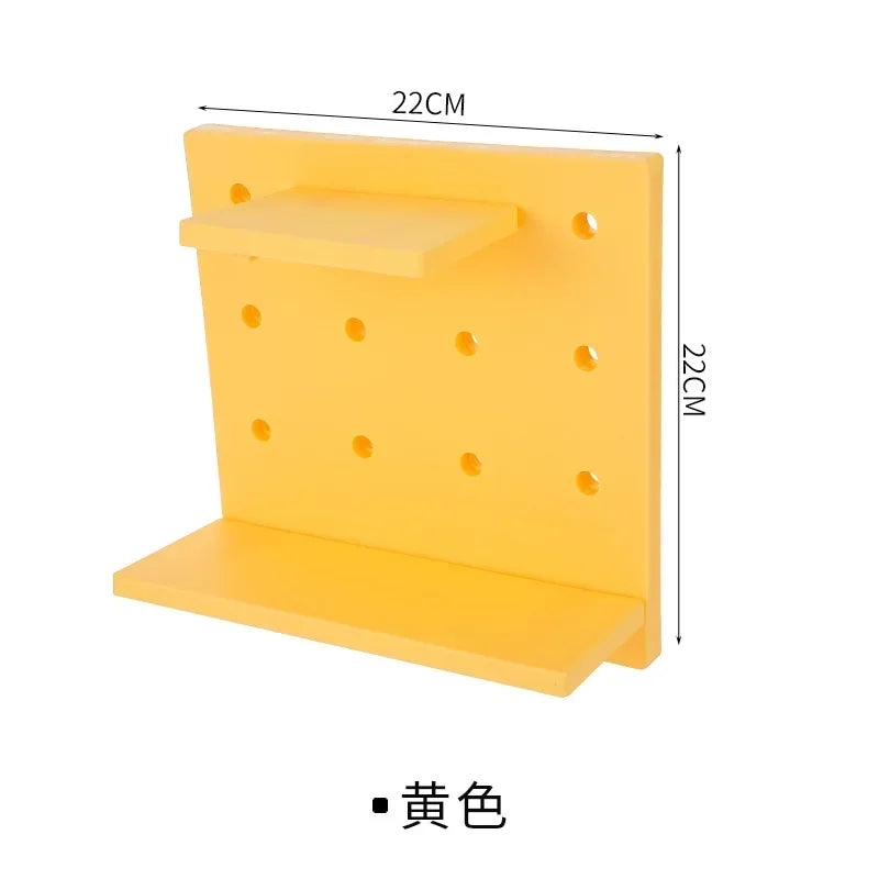 Soporte de exhibición de tablero de clavijas sin perforaciones Organizador de pared Placa de almacenamiento Decoración de pared colgante para sala de estar, cocina y dormitorio Estante de pared