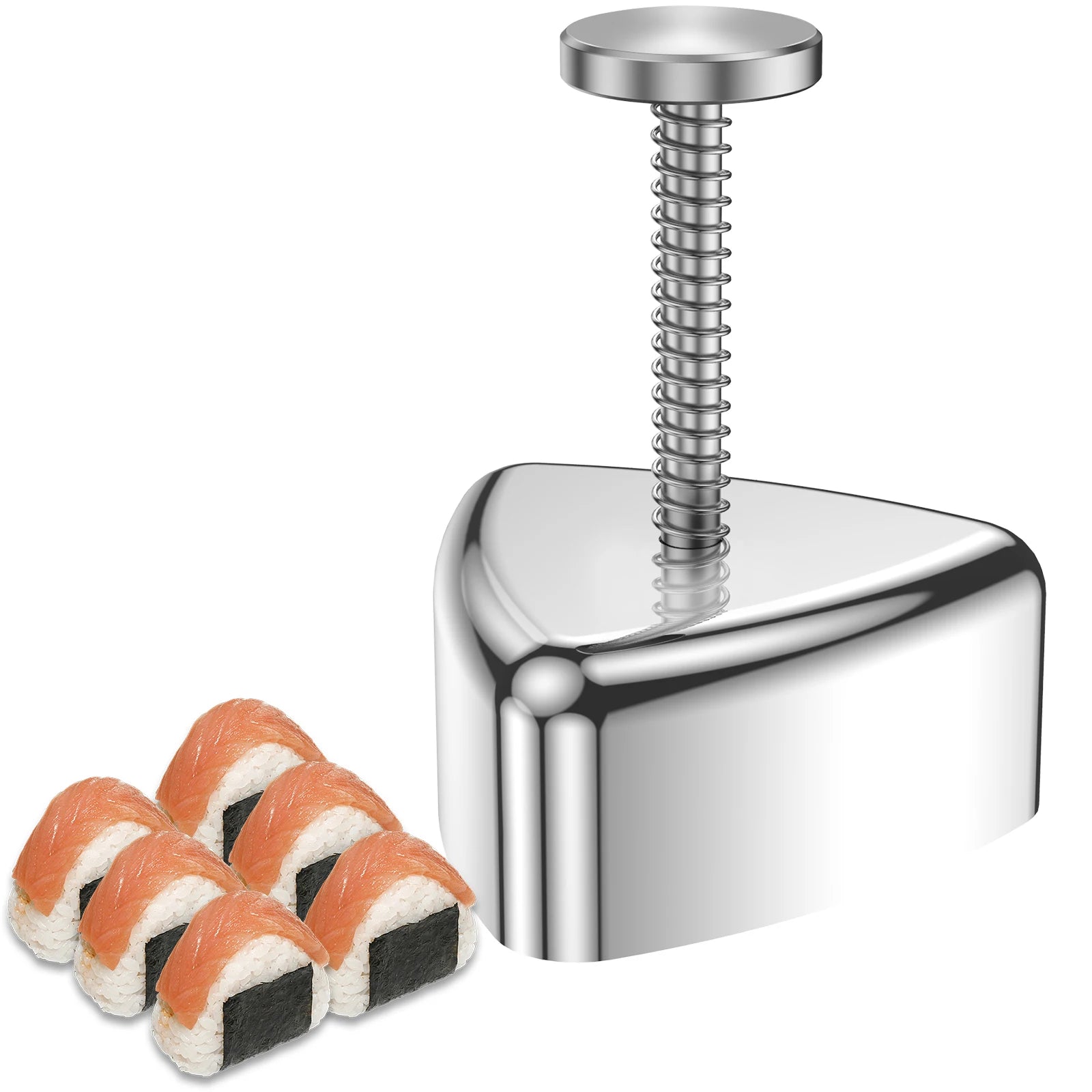 Molde para Onigiri Antiadherente de Acero Inoxidable Triangular y Rectangular Molde para Bolas de Arroz DIY Musubi Sushi Prensa para Almuerzo de Niños Bento