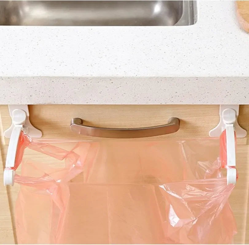 Soporte para bolsas de basura de cocina, puerta de armario, estante trasero para basura, almacenamiento, bolsa de residuos, estante colgante de basura, organizador de cocina