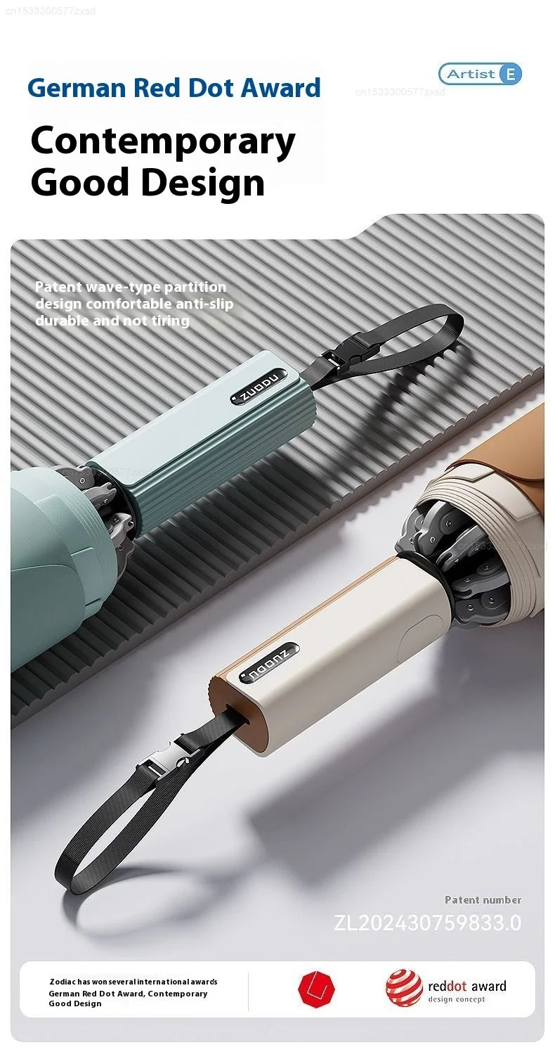 Paraguas ZUODU totalmente automático de plegado inverso, paraguas duradero resistente al viento, impermeable, resistente a los rayos UV, protección solar