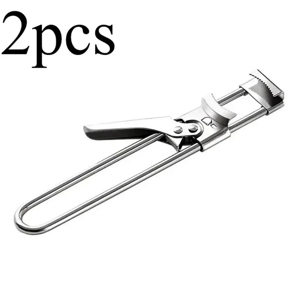 1/2 Piezas Abridor de Botellas, Tarros y Latas de Acero Inoxidable Ajustable de Alta Resistencia Multifuncional que Ahorra Esfuerzo, Herramienta de Cocina de Fácil Agarre