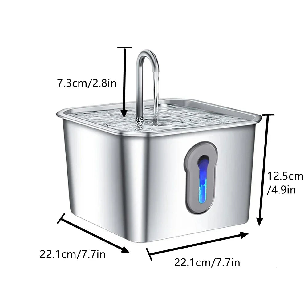Fuente de Agua Acero Inoxidable para Gatos