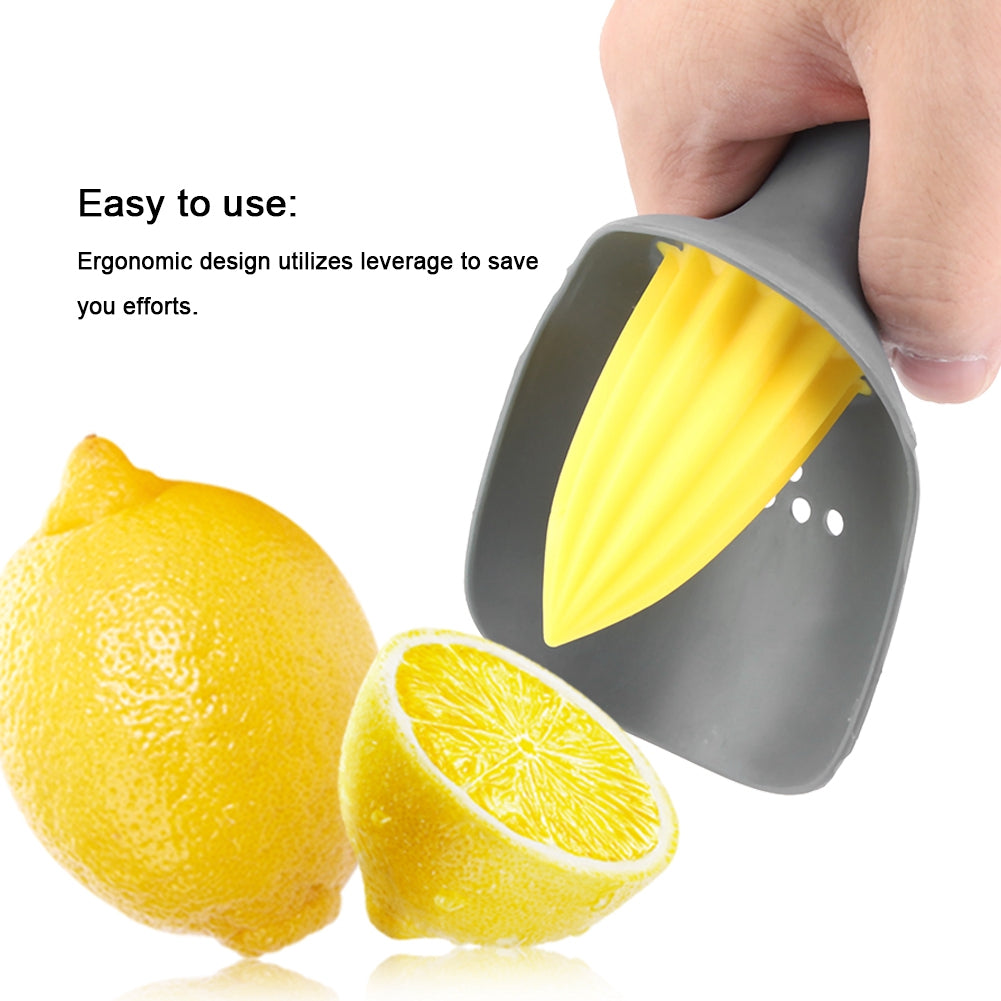 Exprimidor Manual Ergonómico Mini para Limón y Naranja (Negro)