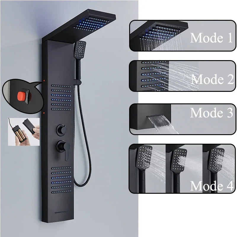 Cabina de Ducha con Hidromasaje Led y Vapor
