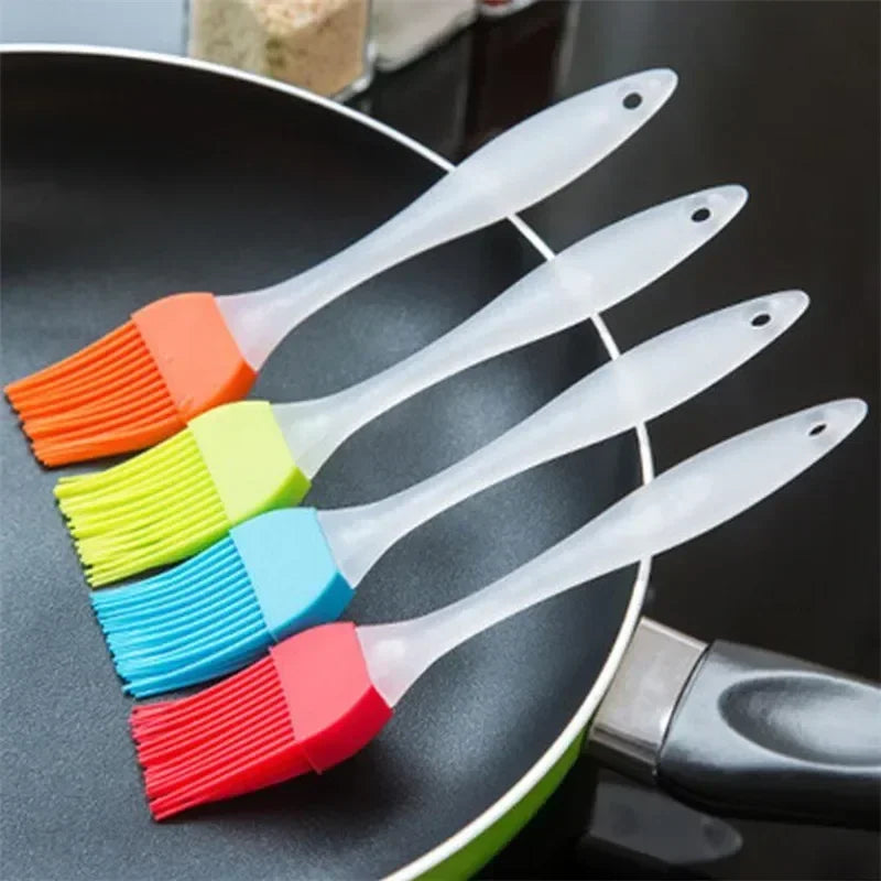 Espátula de silicona para cocinar, pincel de barbacoa, pincel de crema, pincel de aceite resistente al calor para barbacoa, utensilios de cocina, herramientas para hornear pasteles