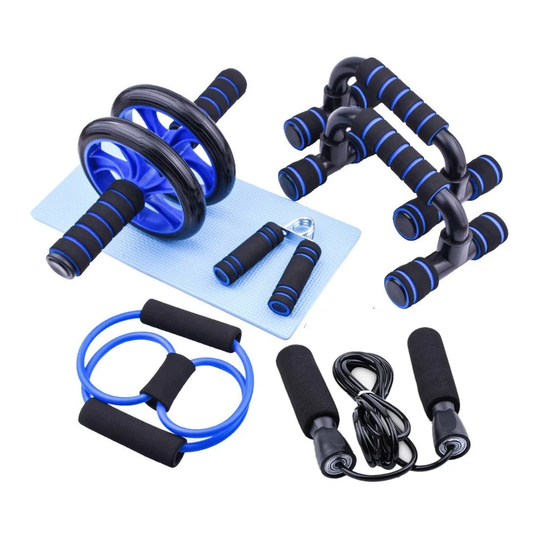 Kit de Entrenamiento Funcional 6 en 1 con Rueda Abdominal