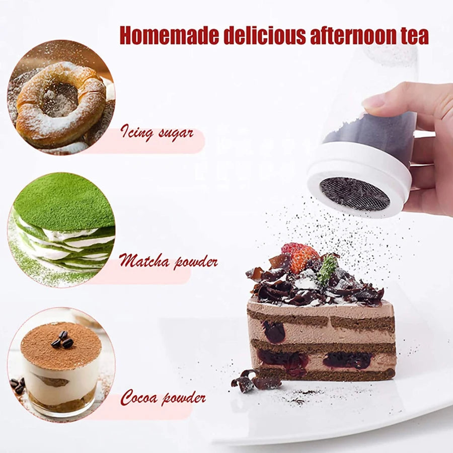 Polvero de Azúcar en Polvo para Cocina, Herramienta de Dispensación de Harina para Hornear en Casa con Tapa, Accesorios para Hornear