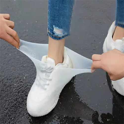 1 Par de Botas de Lluvia de Goma, Sobres de Zapatos para Uso al Aire Libre, Cubrezapatos Impermeables de Silicona, Cubrezapatos para Días Lluviosos, Reutilizables Antideslizantes