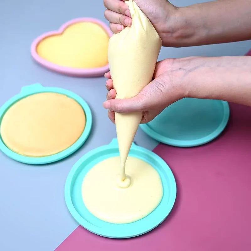 Molde de silicona para pasteles de 4/6/8 pulgadas Verde, juego de moldes redondos de capas de pastel, molde de silicona para hornear, herramientas de repostería para pastel arcoíris y mousse