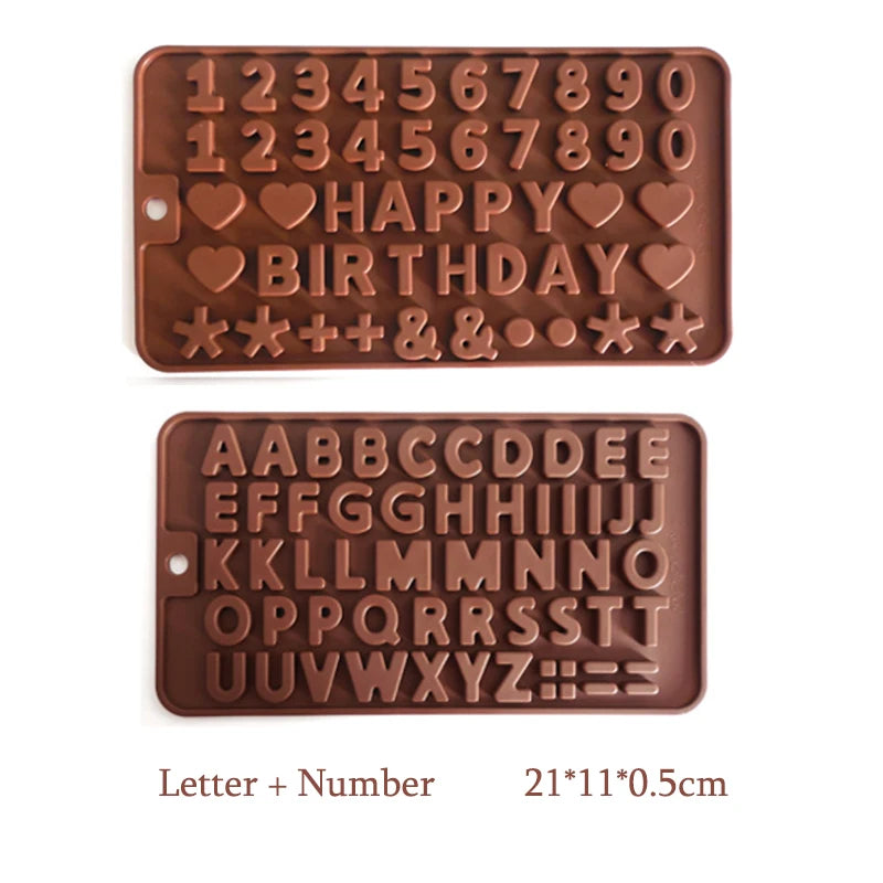 Juego de Moldes de Silicona en Forma de Diamante con Letras y Números, 1/6/8 Cavidades en Forma de Corazón para Mousse, Pasteles, Chocolate, Jabón y Velas