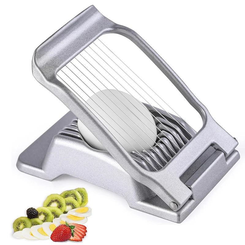 Cortador de Huevos para Huevos, Cocidos de Aleación de Aluminio Cortador y Rebanador de Huevos, Cortador Rebanador de Cocina para Fresas y Kiwis, Apto para Lavavajillas