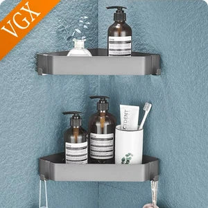 Estante de Esquina para Ducha de Baño VGX, Organizador de Almacenamiento, Estantes Montados en la Pared, Cesta de Acero Inoxidable, Accesorios de Cocina