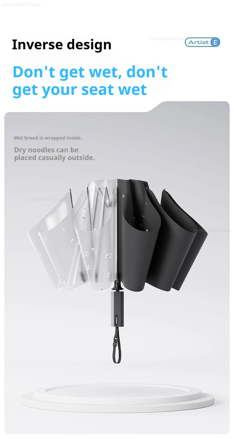 Paraguas ZUODU totalmente automático de plegado inverso, paraguas duradero resistente al viento, impermeable, resistente a los rayos UV, protección solar