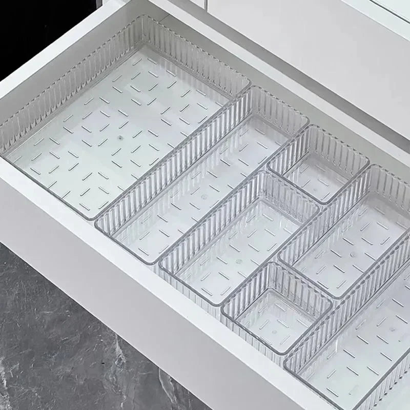 Organizador Modular de Cajones Transparente Bandejas de Almacenamiento Multiuso para Maquillaje, Tocador de Baño, Herramientas de Cocina y Organización de Cuidado de la Piel