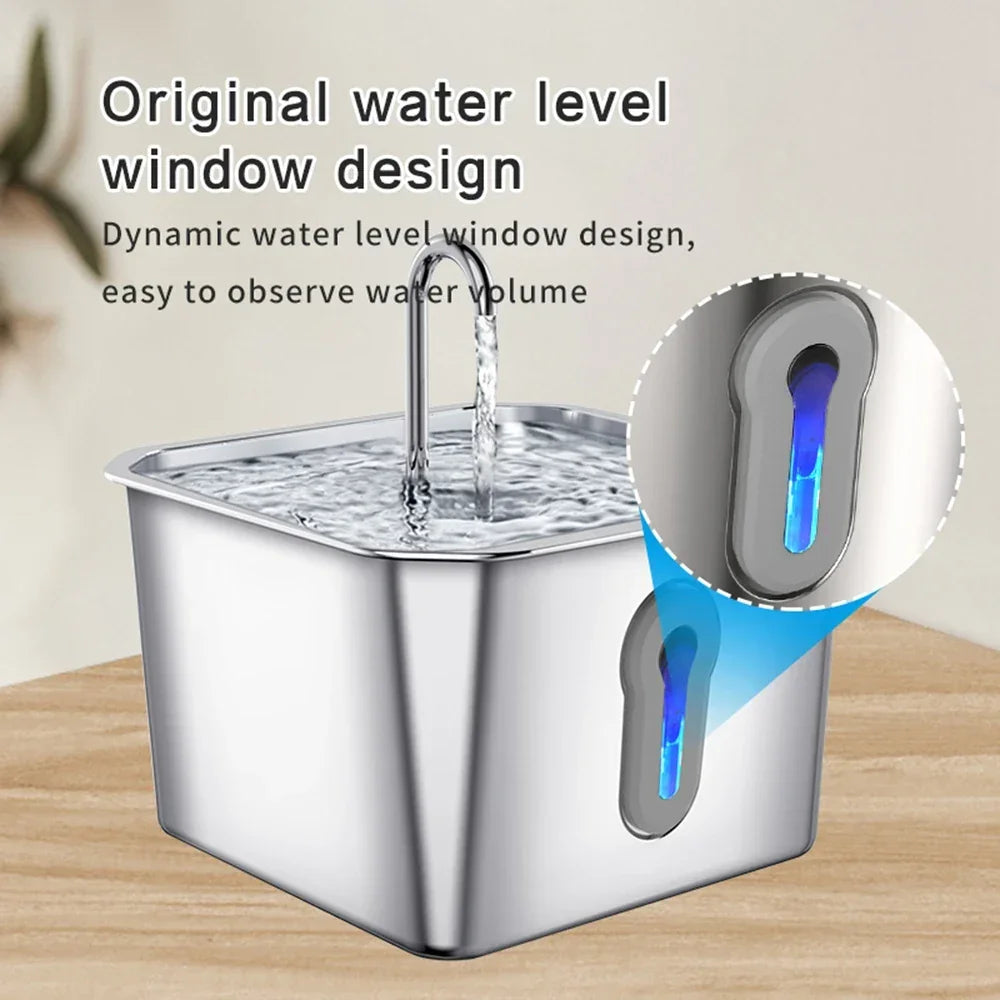 Fuente de Agua Acero Inoxidable para Gatos