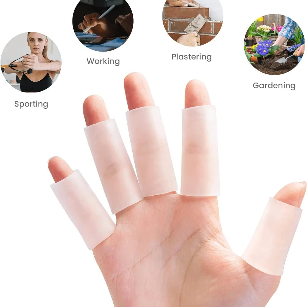 10 unidades de protectores de dedo de silicona, fundas de dedo, cojines que protegen los dedos contra grietas, callos, ampollas y durezas
