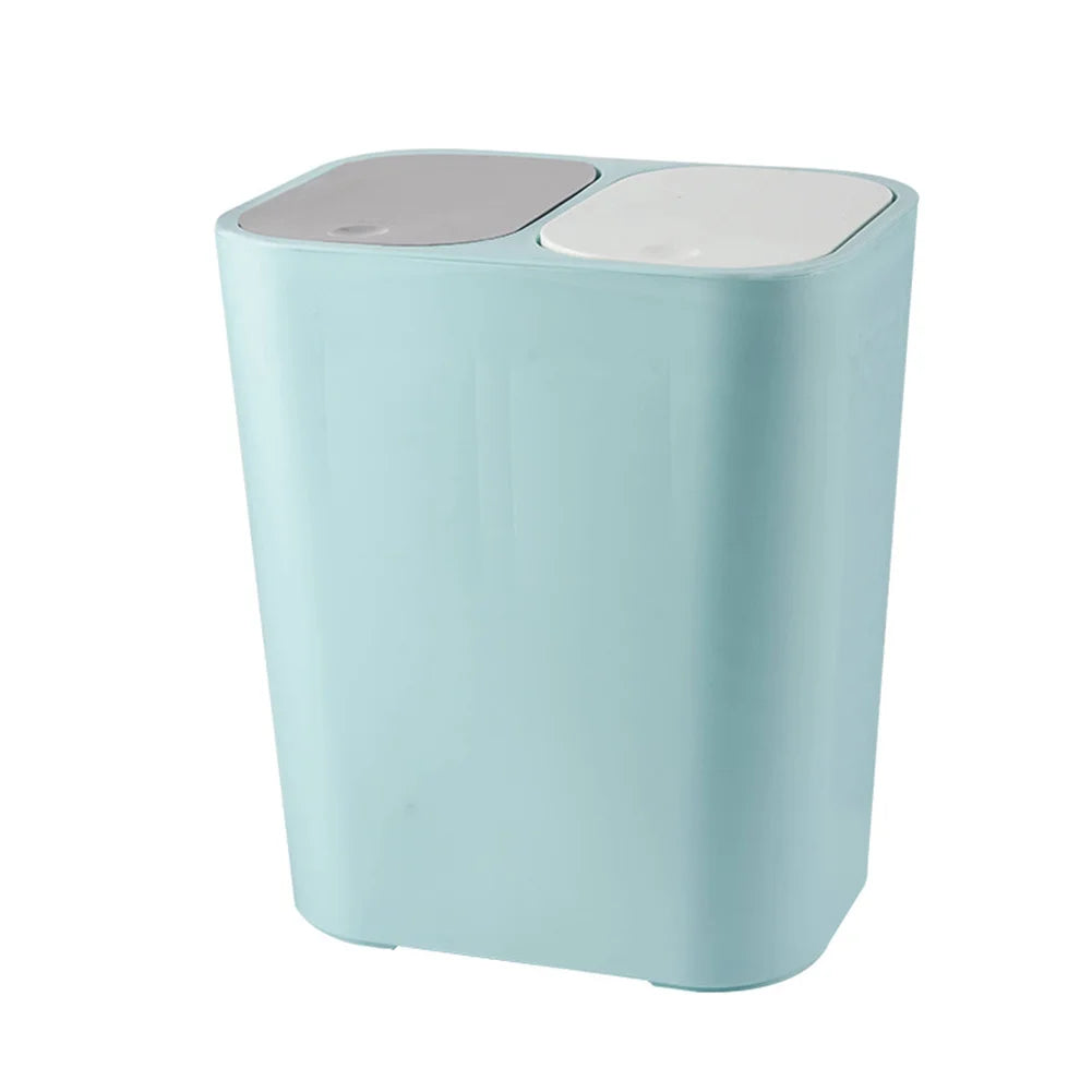 Cubo de basura de cocina de 15L Doble reciclaje 2 secciones Decoración del hogar Sala de estar Dormitorio Baño