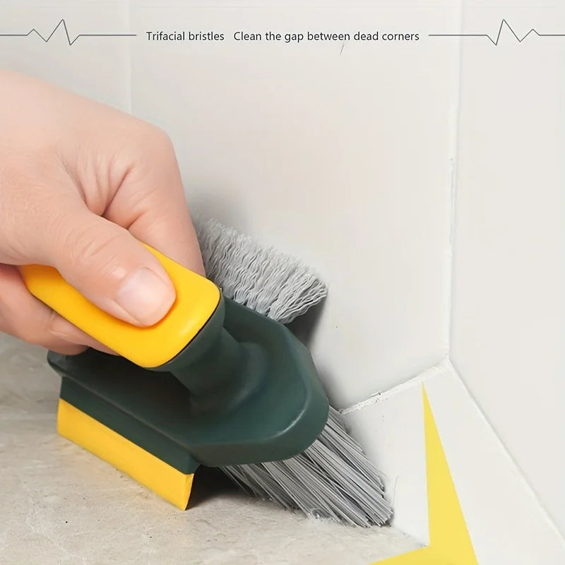 Cepillo 4 en 1 con escobilla para limpieza de ranuras y huecos, raspador de vidrio, cepillo para cocina, baño, suelo y neumáticos, cepillo de limpieza para el hogar