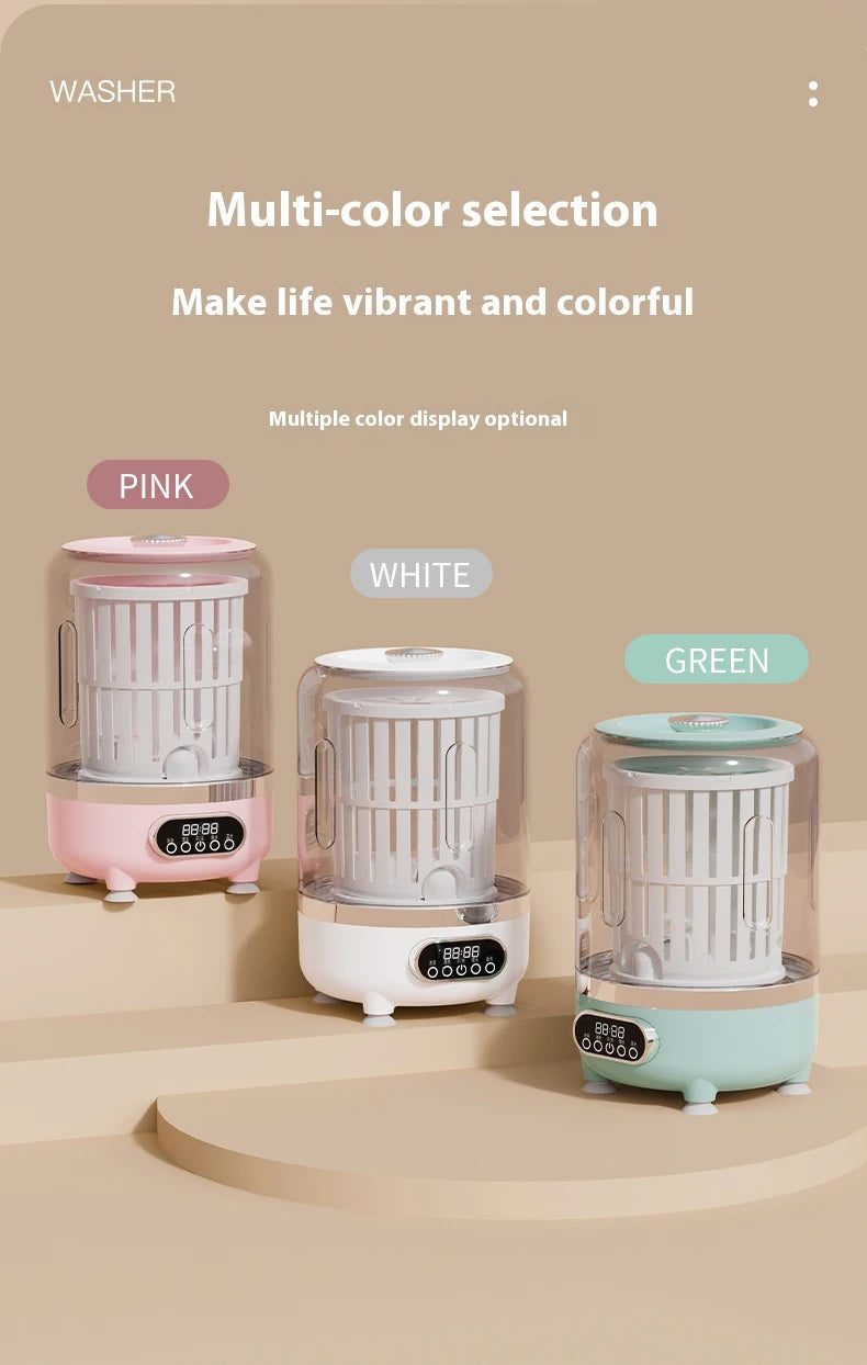 Mini lavadora portátil automática herramienta de limpieza de ropa para dormitorios, viajes, campamentos, hoteles y apartamentos